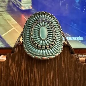 Turquoise Oval Statement Bracelet